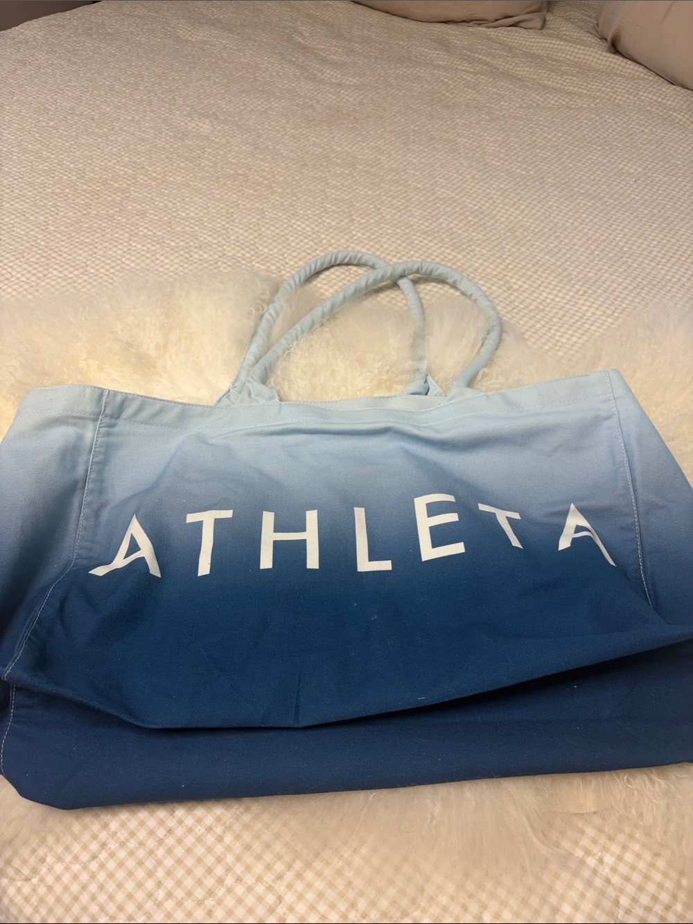 Athleta blue gradient canvas tote